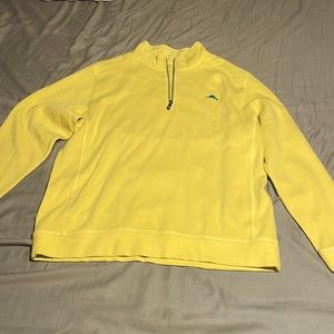 Tommy Bahama Mens XL Yellow Nassau Half Zip Pullover
